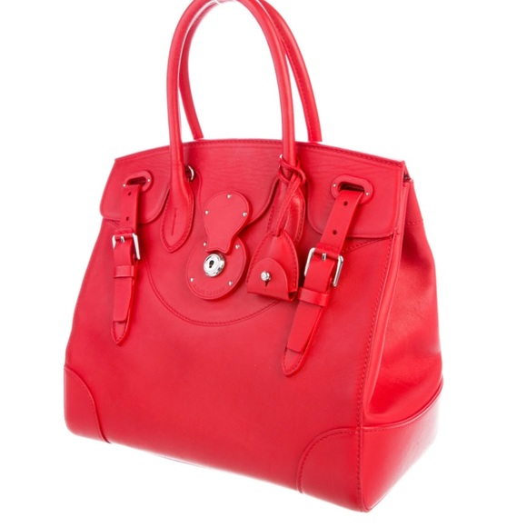 Ralph Lauren Ricky Red Leather Tote - Picture 2 of 13